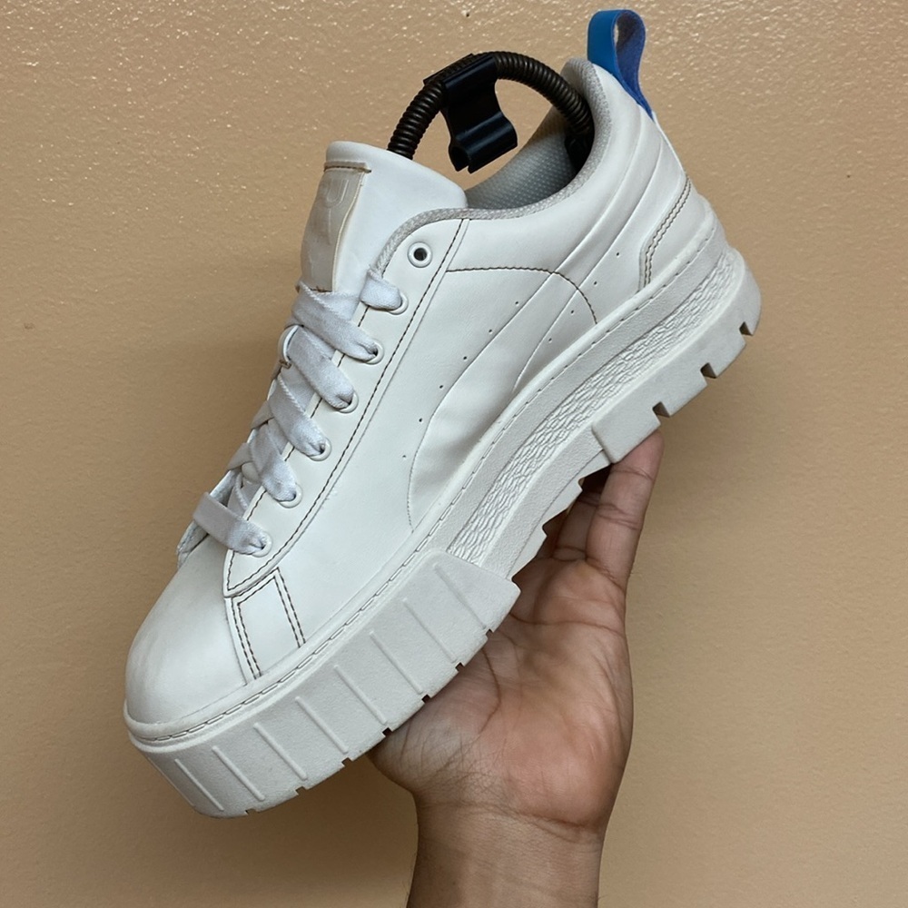Puma Platform Mayze Infuse Pristine Chunky Sneakers “Cream Blue” - Picture 9 of 17